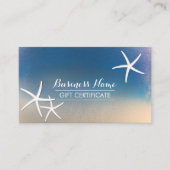 Nautisch Ocean Blue Starfish Cadeaubon Kortingskaartje (Voorkant)