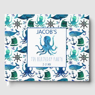Nautisch onder de Zee Waterverf Octopus Gastenboek