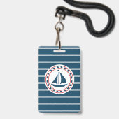 Nautisch ontwerp badge (Achterkant met lanyard)