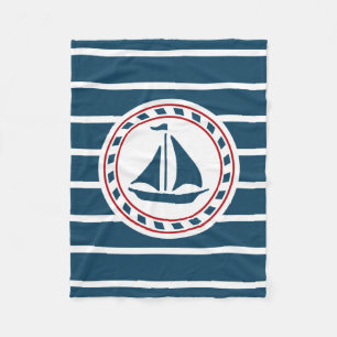 Nautisch ontwerp fleece deken