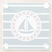 Nautisch ontwerp glazen onderzetter (Achterkant)
