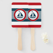 Nautisch ontwerp handwaaier (Voorkant en achterkant)