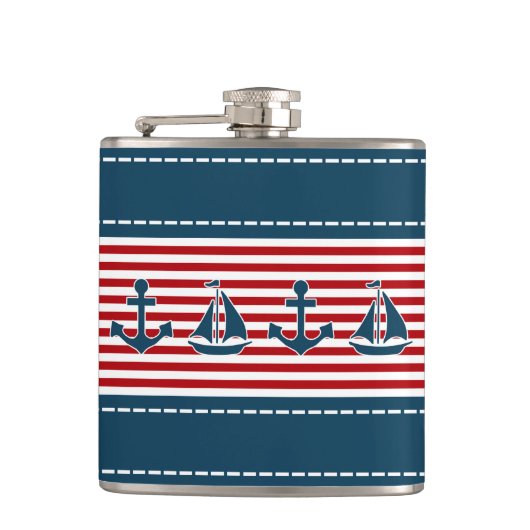 Nautisch ontwerp heupfles (Voorkant)
