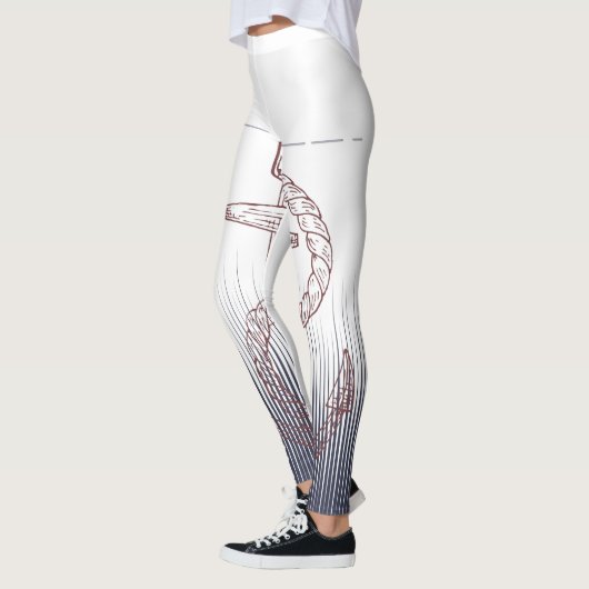 NAUTISCH ONTWERP MET ANCOR-INVITATIE LEGGINGS (Links)