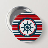 Nautisch ontwerp ronde button 7,6 cm (Voorkant /achterkant)