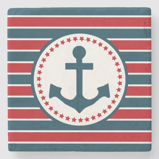 Nautisch ontwerp stenen onderzetter (Voorkant)