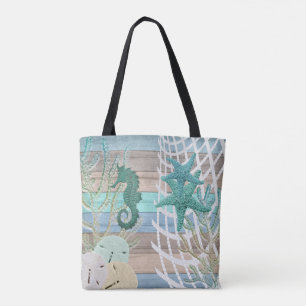 Nautisch ontwerp van zeestralen draagtas
