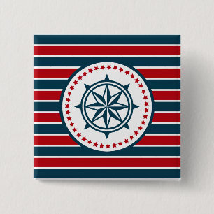 Nautisch ontwerp vierkante button 5,1 cm