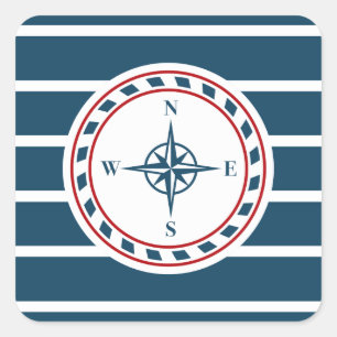 Nautisch ontwerp vierkante sticker