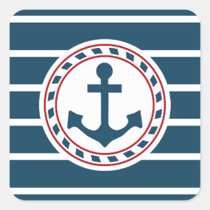 Nautisch ontwerp vierkante sticker