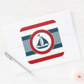 Nautisch ontwerp vierkante sticker (Envelop)