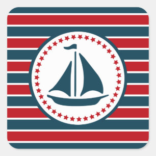 Nautisch ontwerp vierkante sticker