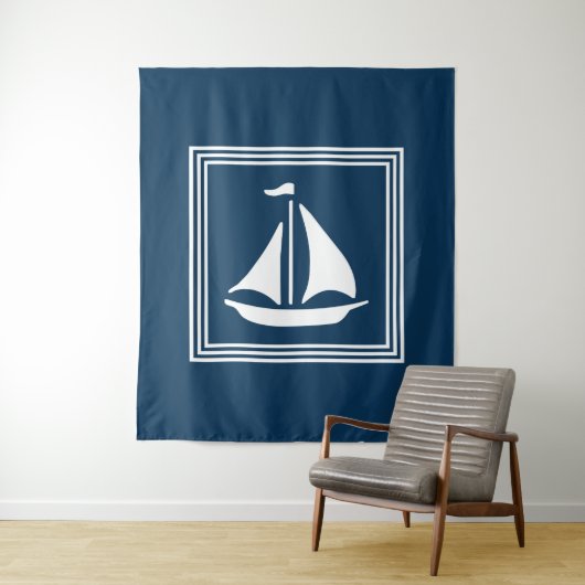 Nautisch ontwerp wandkleed (In situ)