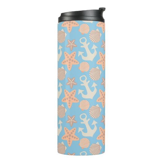 Nautisch pasteel thermosbeker (Gedraaid links)