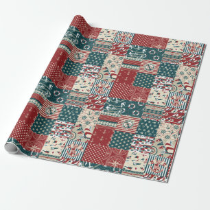 Nautisch patchwork cadeaupapier