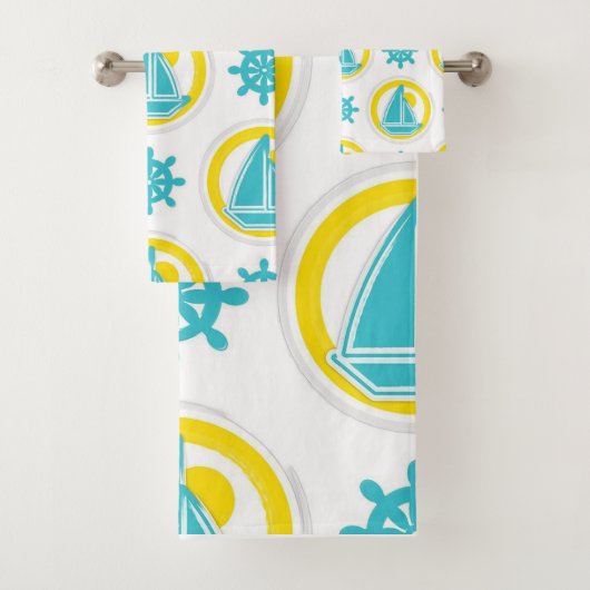 Nautisch patroon bad handdoek (Insitu)