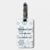 Nautisch patroon bagagelabel (Achterkant verticaal)