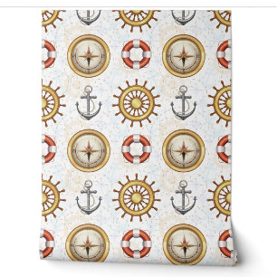 Nautisch patroon behang