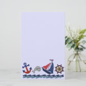 Nautisch patroon briefpapier (Staand voorkant)