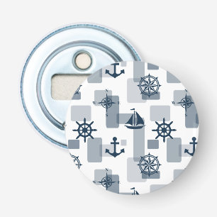 Nautisch patroon button flesopener