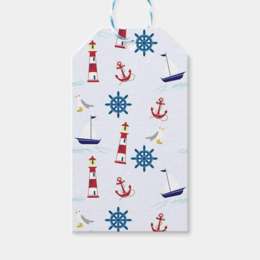 Nautisch patroon cadeaulabel (Voorkant)