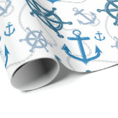 Nautisch patroon cadeaupapier (Rol Hoek)