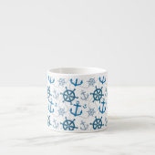 Nautisch patroon espresso kop (Voorkant)