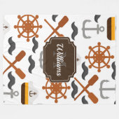 Nautisch patroon fleece deken (Voorkant (Horizontaal))