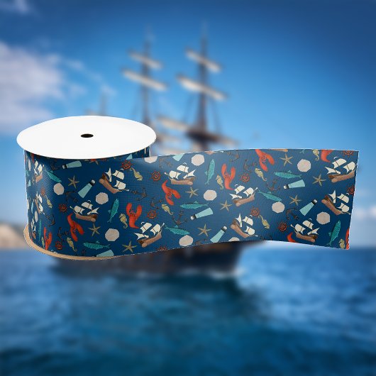 Nautisch patroon grosgrain lint