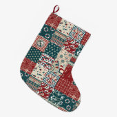 Nautisch patroon grote kerstsok (Voorkant (Hangend))