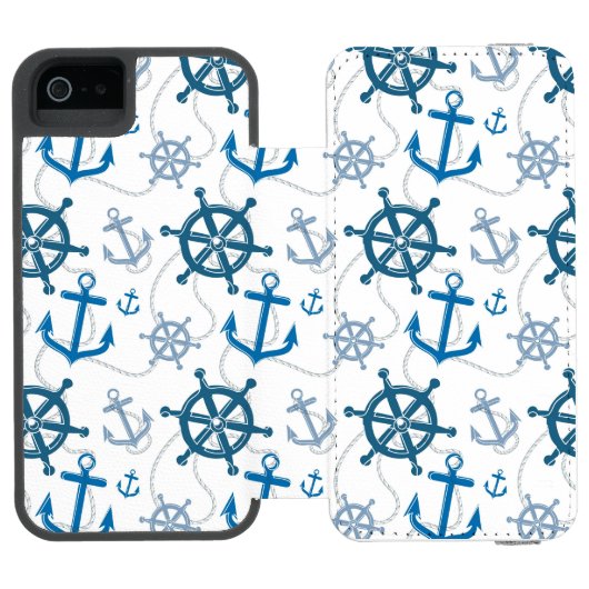 Nautisch patroon incipio iPhone portemonnee hoesje (Agenda Open)