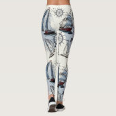 Nautisch patroon leggings (Achterkant)