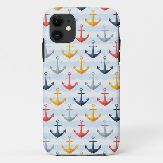 Nautisch patroon met ankers Case-Mate iPhone case (Achterkant)