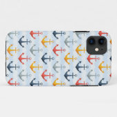 Nautisch patroon met ankers Case-Mate iPhone case (Achterkant (horizontaal))