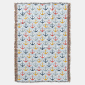 Nautisch patroon met ankers deken (Voorkant Verticaal)