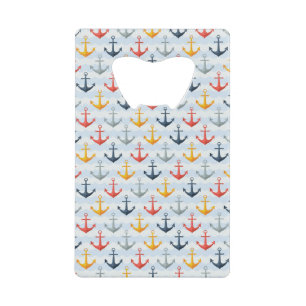 Nautisch patroon met ankers kredietkaart flessenopener