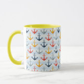 Nautisch patroon met ankers mok (Links)