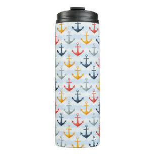 Nautisch patroon met ankers thermosbeker