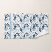Nautisch patroon met dolfijnen en vissen bad handdoek (Handdoek)