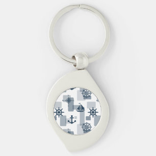 Nautisch patroon sleutelhanger