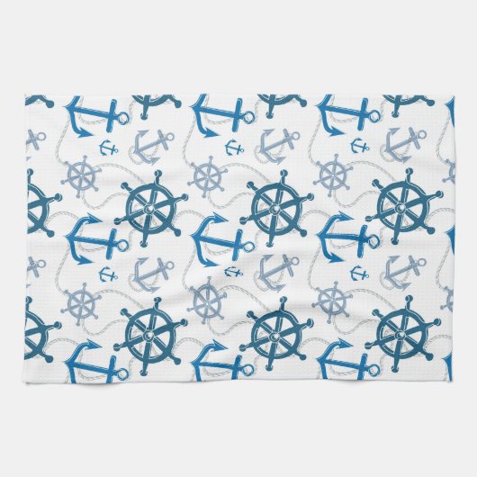 Nautisch patroon theedoek (Horizontaal)