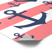 Nautisch patroon van het blauw anker van de zeesch poster (Hoek)