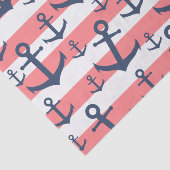 Nautisch patroon van het blauw anker van de zeesch tissuepapier (Detail)