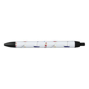 Nautisch patroon zwarte inkt pen