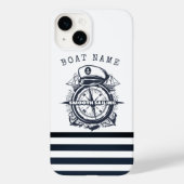 Nautisch Pet, anker, wielnavelblauw gestreept Case-Mate iPhone Case (Achterkant)