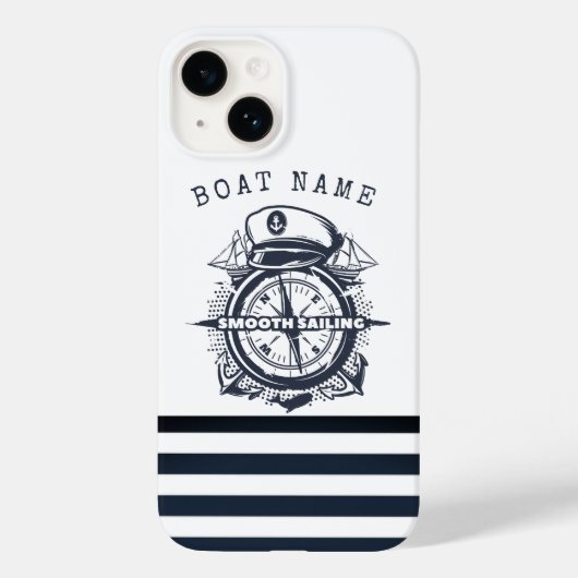 Nautisch Pet, anker, wielnavelblauw gestreept Case-Mate iPhone Case (Achterkant)
