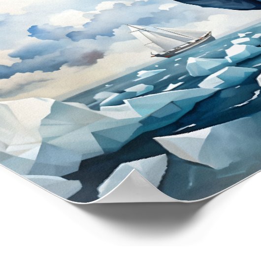 Nautisch Polar Beer Kwekerij Print – Waterverf Kin (Hoek)