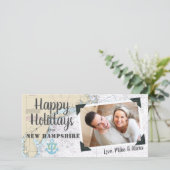 Nautisch prettige feestdagen uit New Hampshire Feestdagenkaart (Staand voorkant)