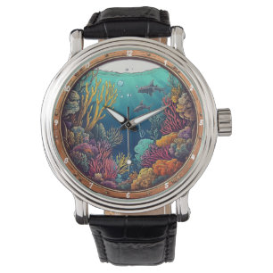 Nautisch raam Diepe Zee Droom Onderwater Marine Horloge