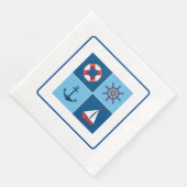 nautisch rood en blauw servet (Hoek)